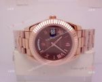 High Quality Copy Rolex Day-Date Chocolate Face Watch 40mm Case